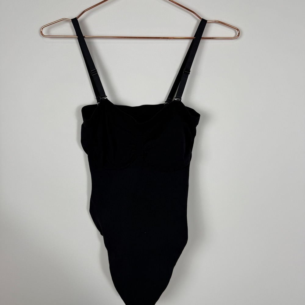 Womens Black Bodysuit‎ 2X 3X Control Shapewear Adjustable Straps
